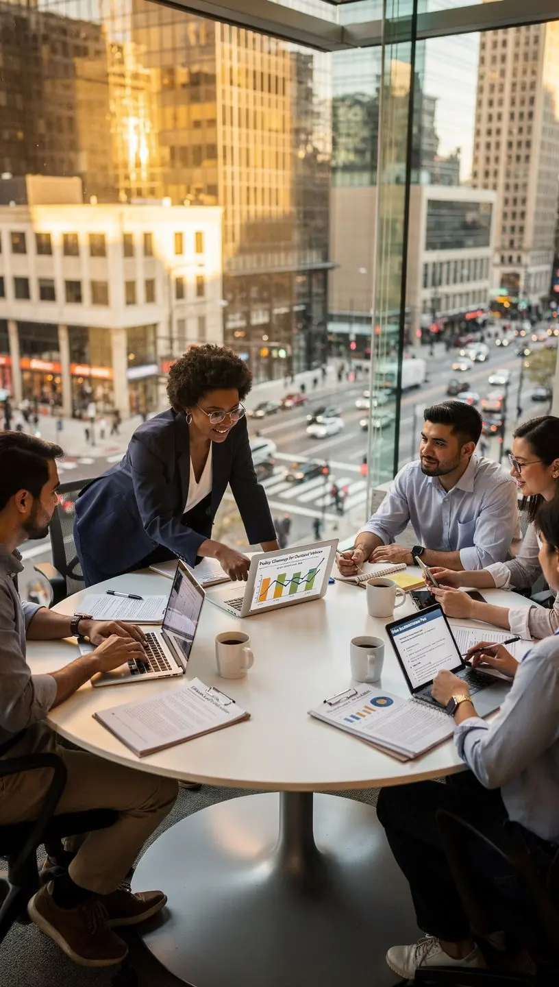 Osoba przeglądająca dokumenty ubezpieczeniowe w biurze, zaktualizowana polityka dla starych pojazdów.