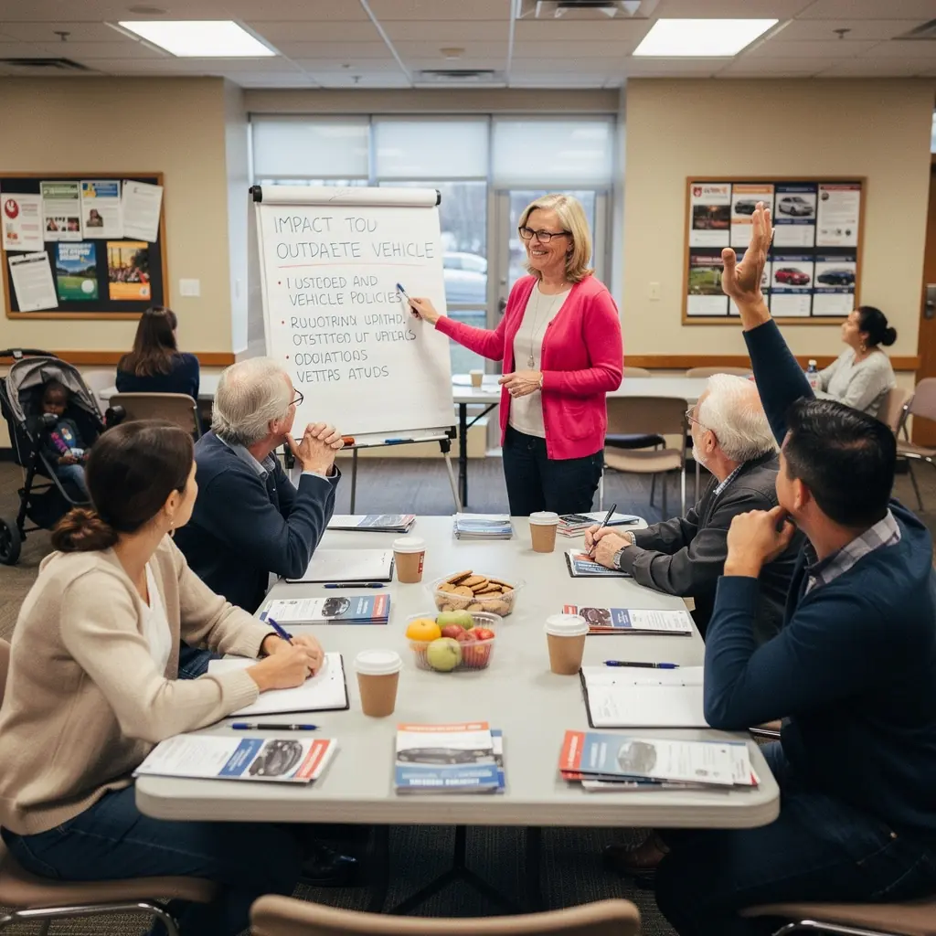 Zespół specjalistów analizujących polisy ubezpieczeniowe pojazdów.